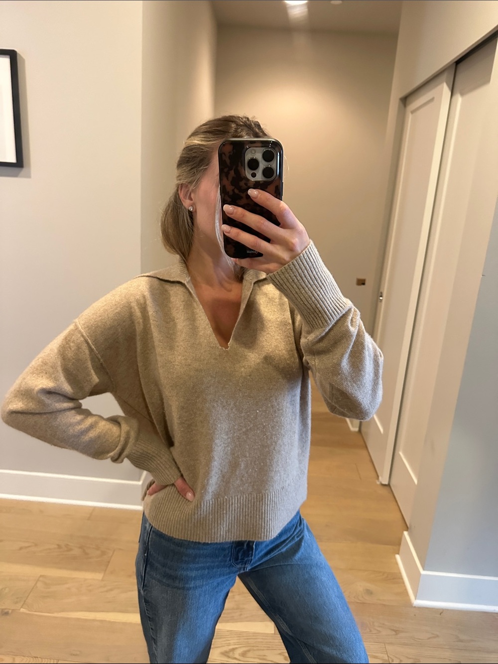 Free People Eloura Cashmere Henley Sweater
